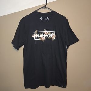 Hurley Men's Black And Floral Congo Box Outline T-shirt Size Small MTS0037830